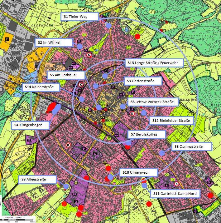 Kartenansicht Bereiche